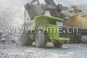 Terex dump truck TR100A in worksite